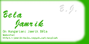 bela jamrik business card