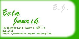 bela jamrik business card